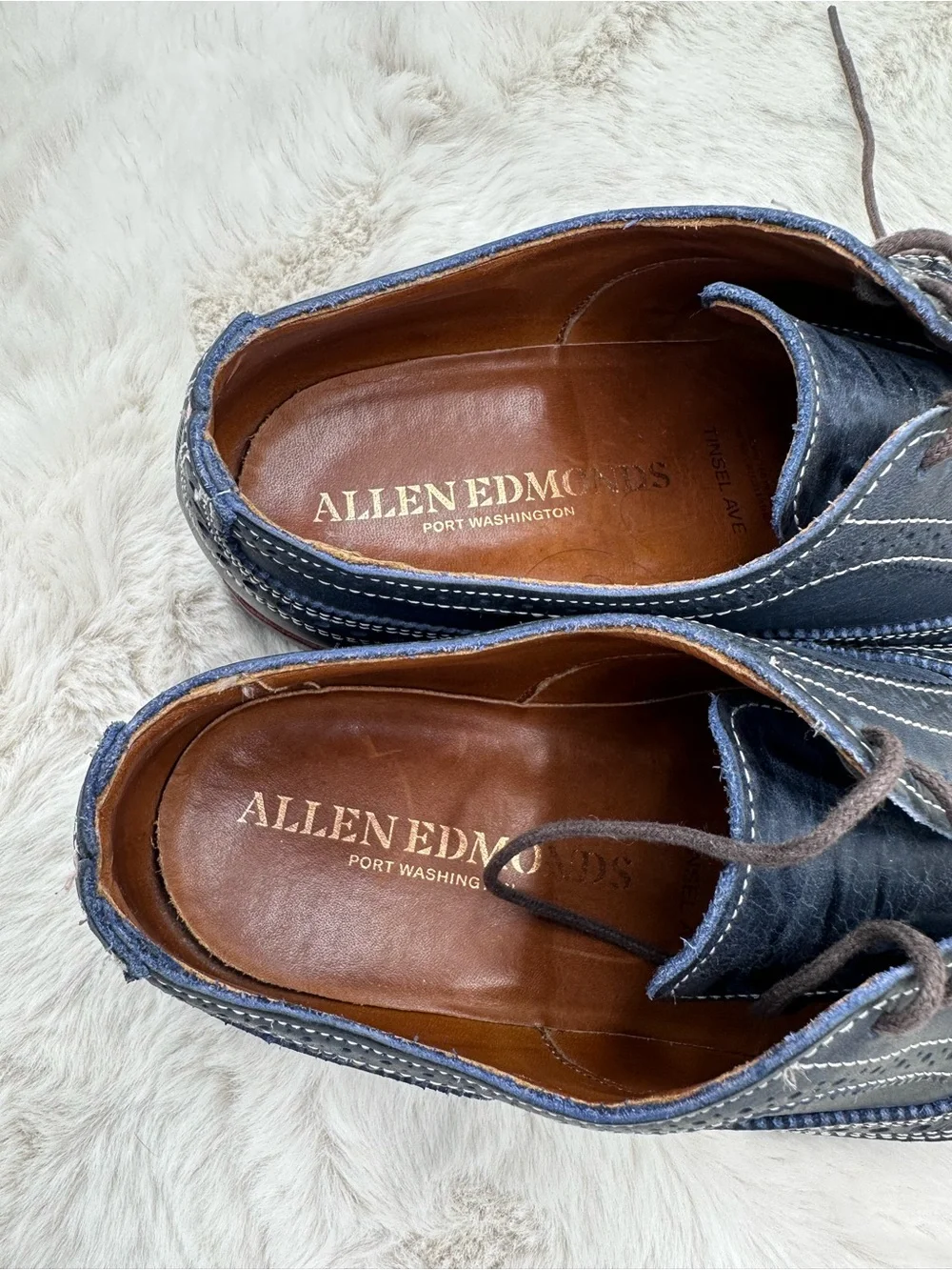 Allen Edmonds Tinsel Avenue Cap-Toe Oxford Dress Shoe Navy Lmt Edition 8 E